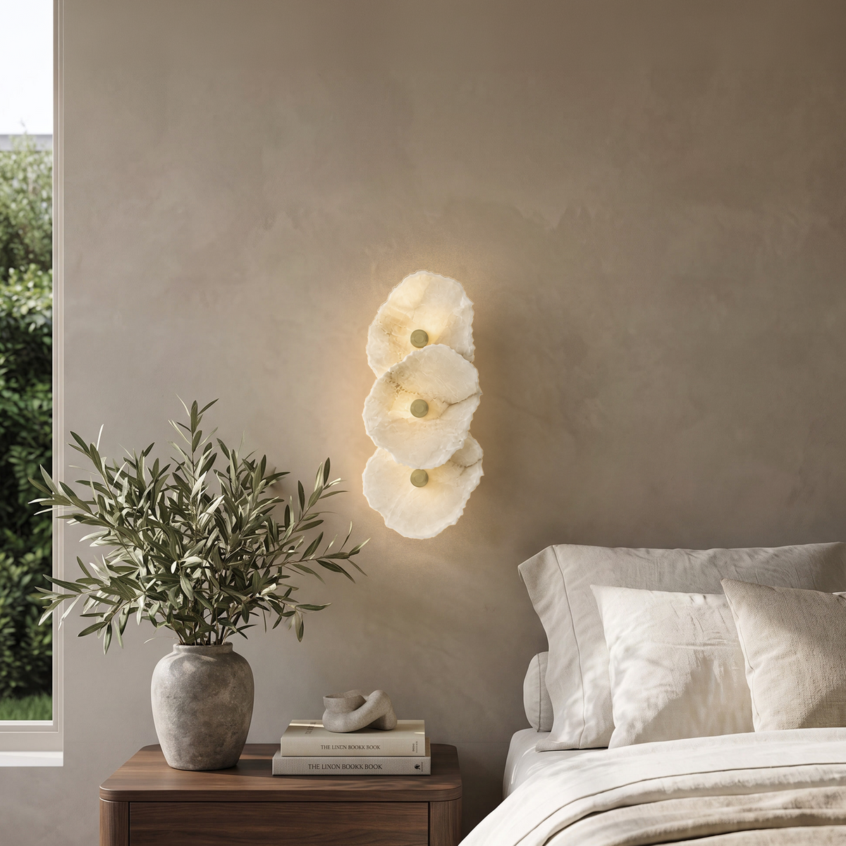 Modern Luxury Brass Alabaster Wall Sconce