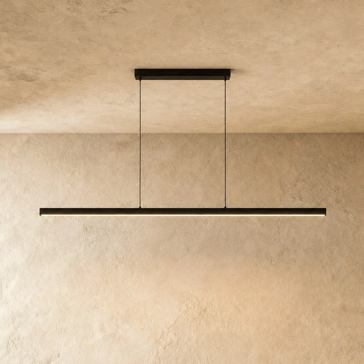 Arcato Minimalist Dimmable Linear Pendant Light – Black or White Acrylic for Dining Room
