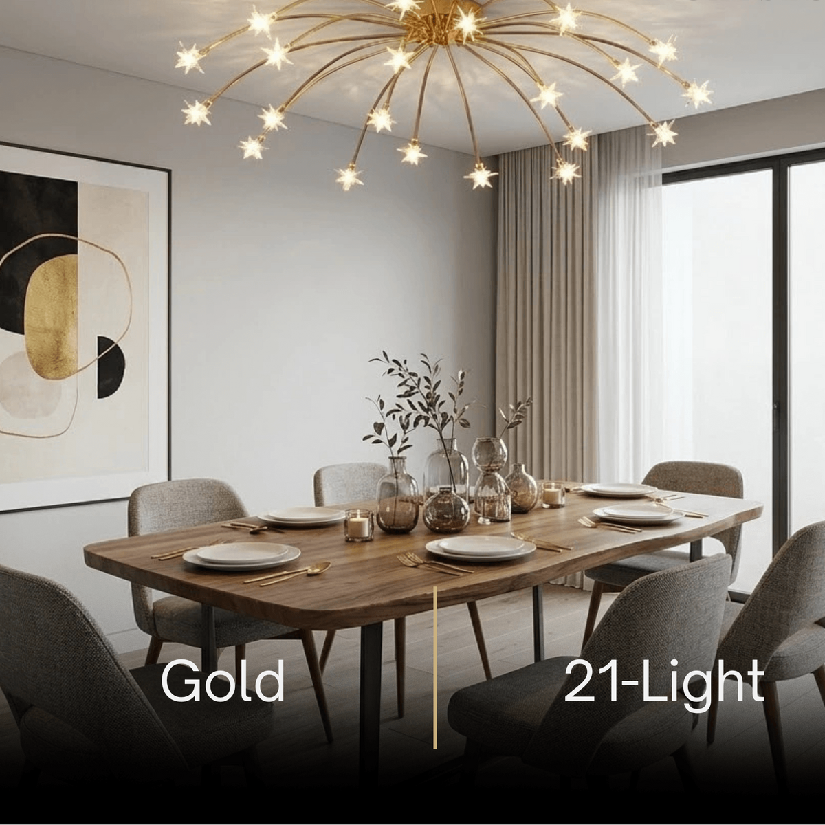 Nebula Art Deco Ceiling Light - Gold/Black/Chrome Metal Fixture for Bedroom