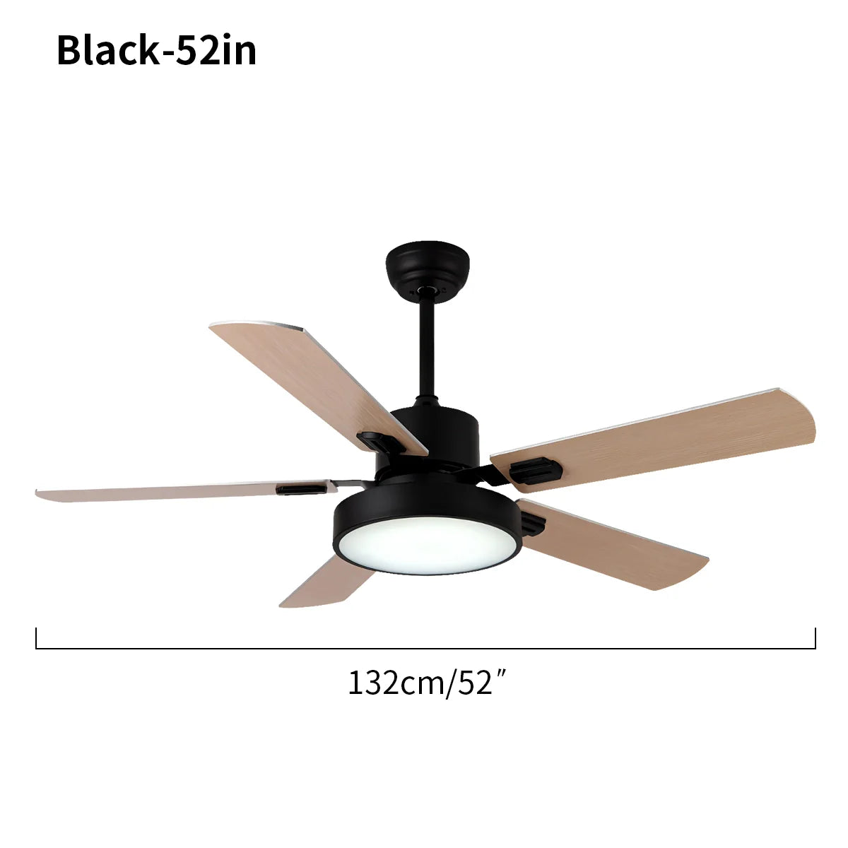 5-flügeliger Vintage-Deckenventilator mit Beleuchtung für das Wohnzimmer