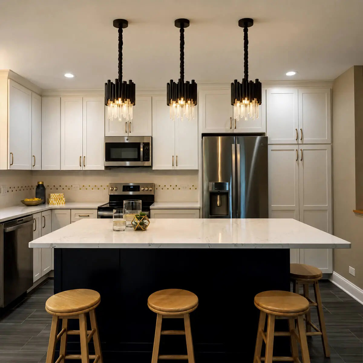 Black Crystal Pendant Light
