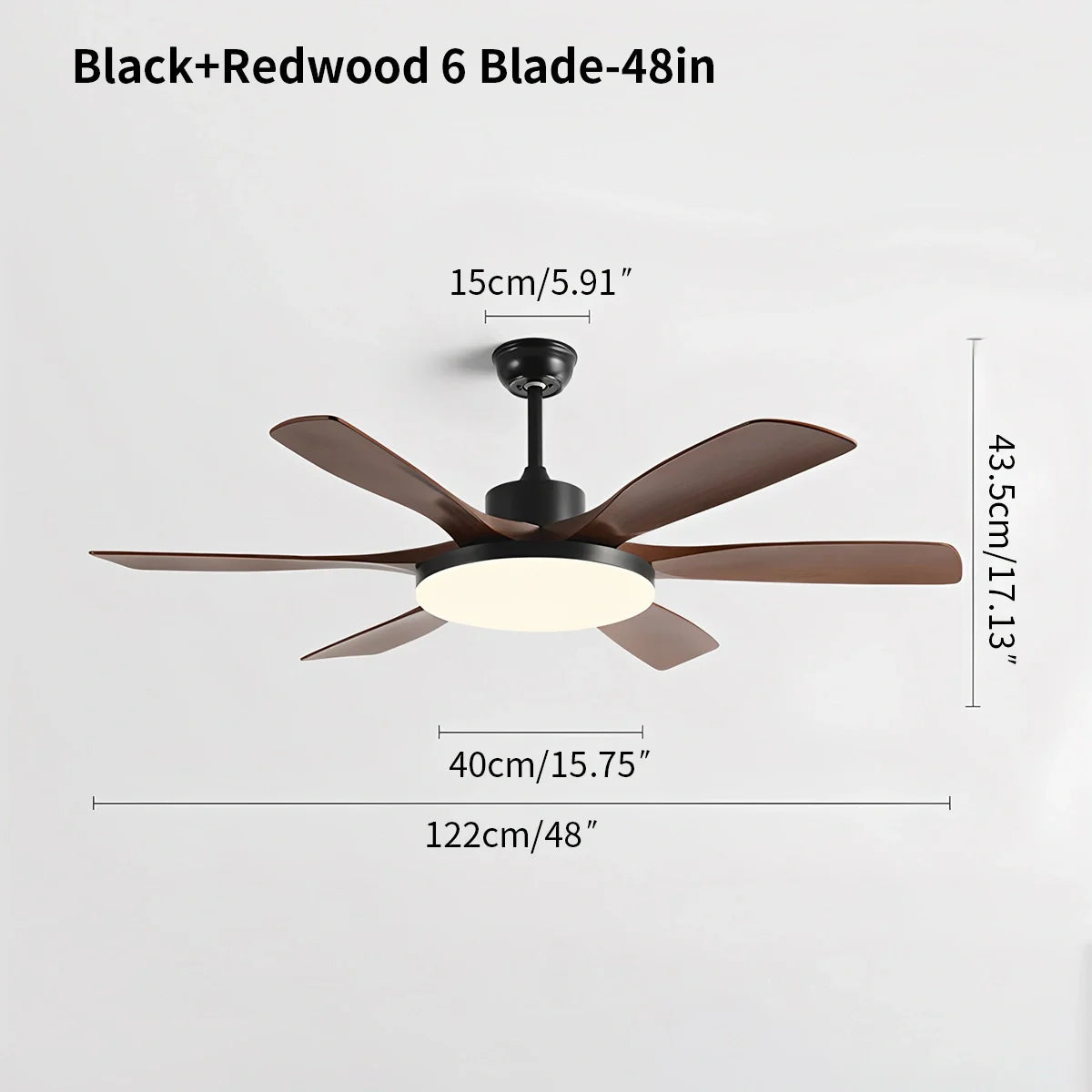 Wohnzimmer Deckenventilator mit 6 Flügeln und Beleuchtung
