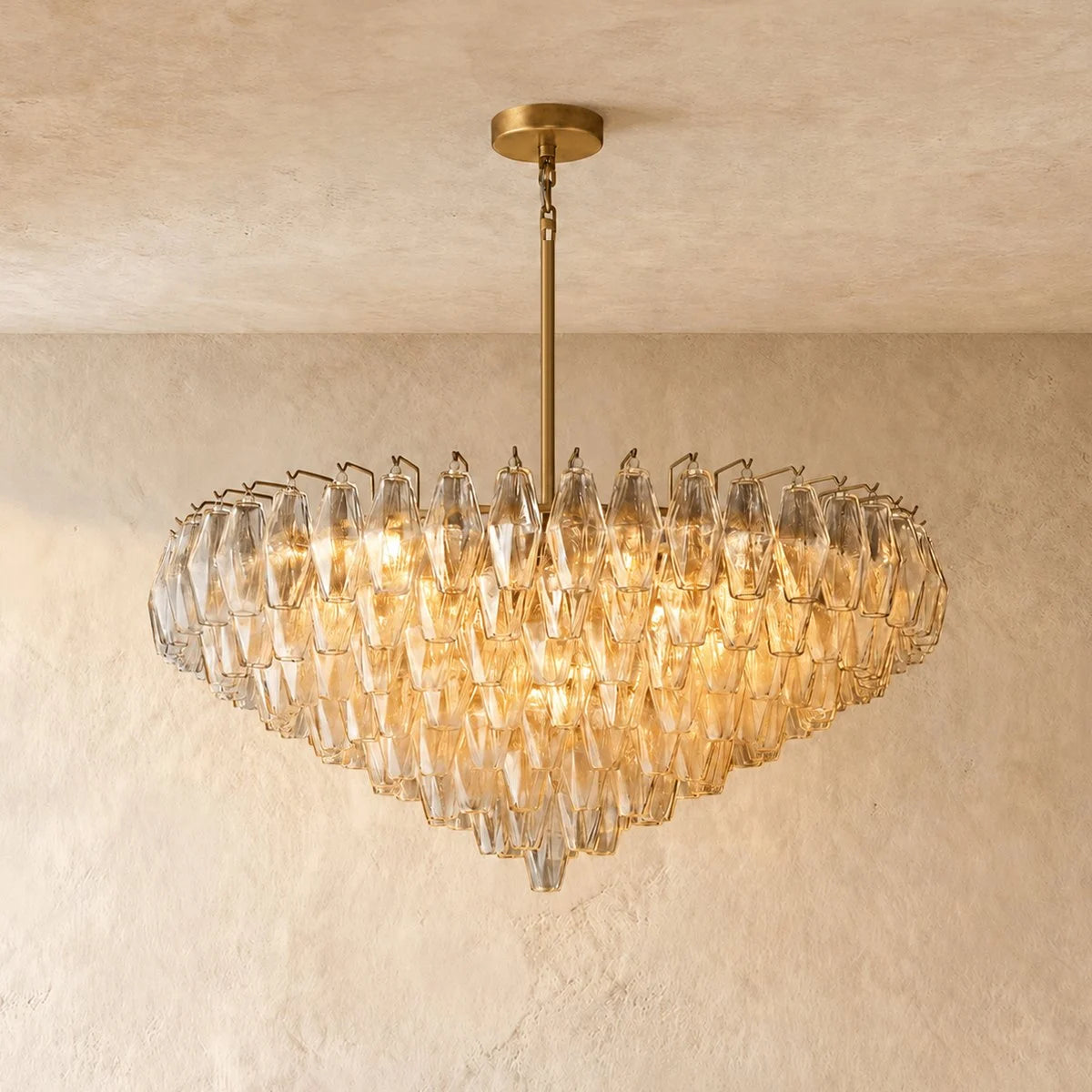 Clear Murano Glass Tiered Chandelier - Chiara
