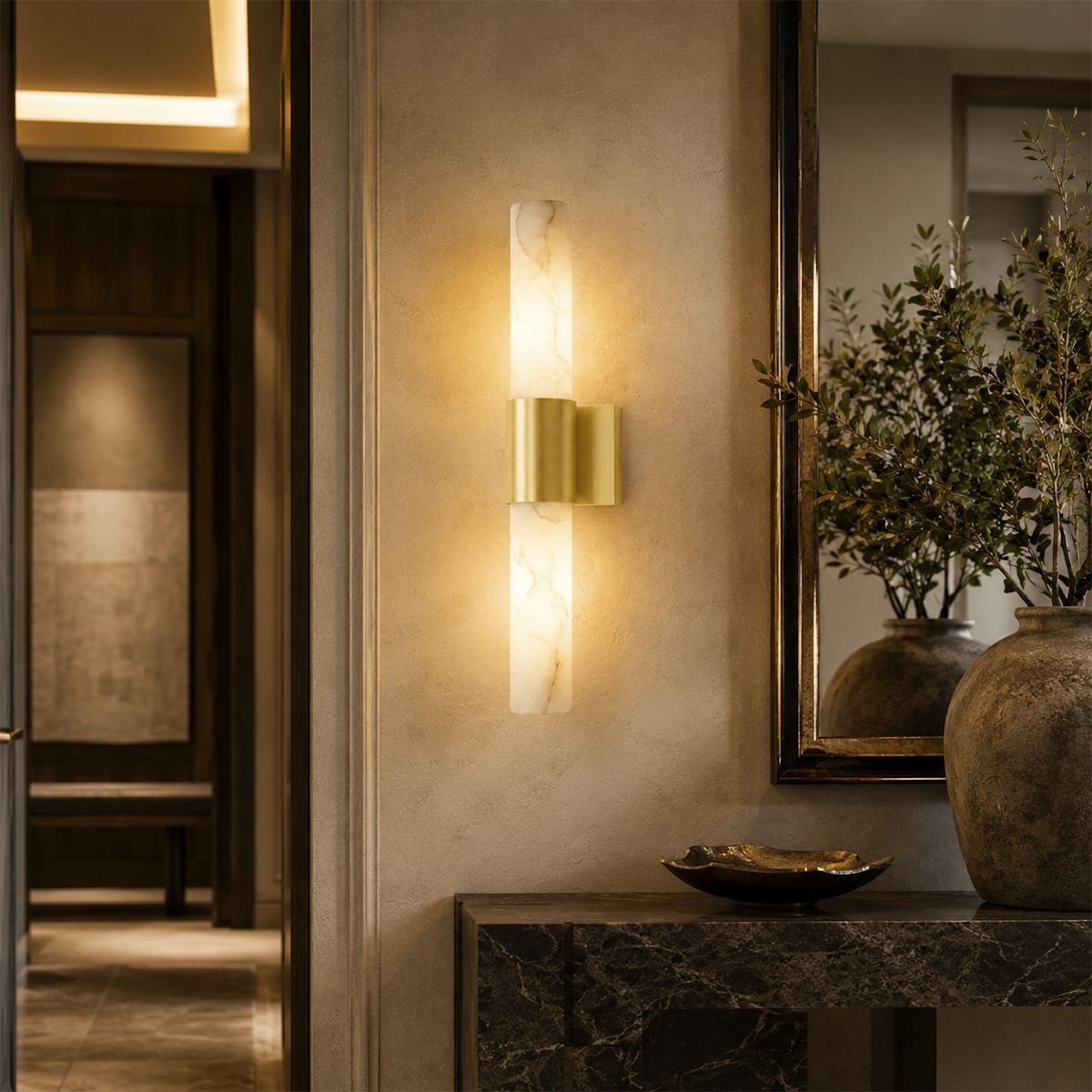 Alabaster-Wandleuchte "Cutar"