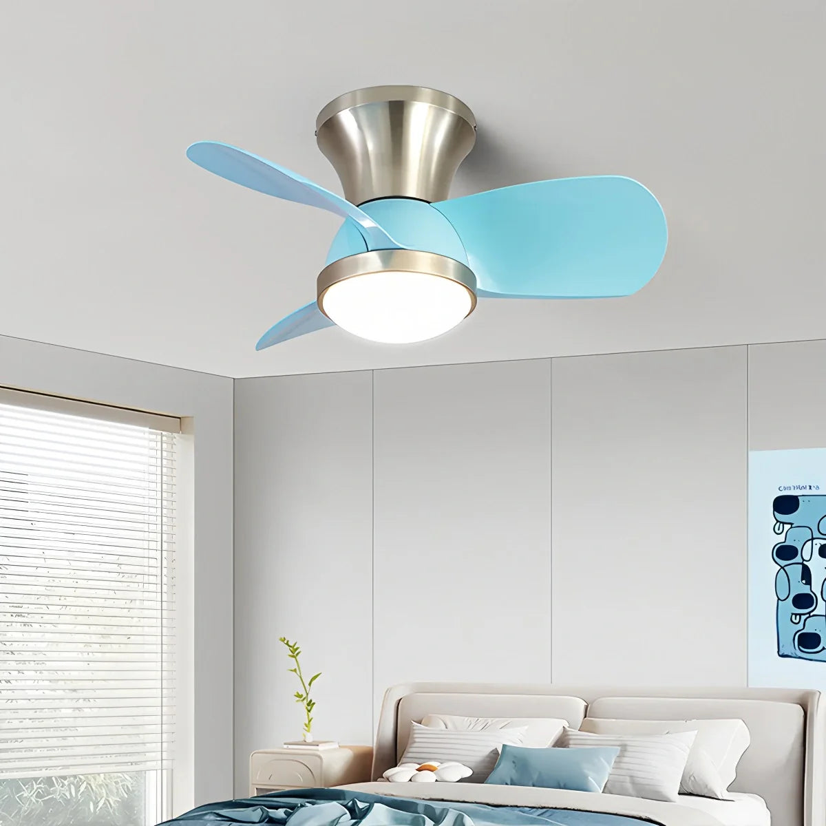 Einfache Deckenventilatorlampe für Kinderzimmer