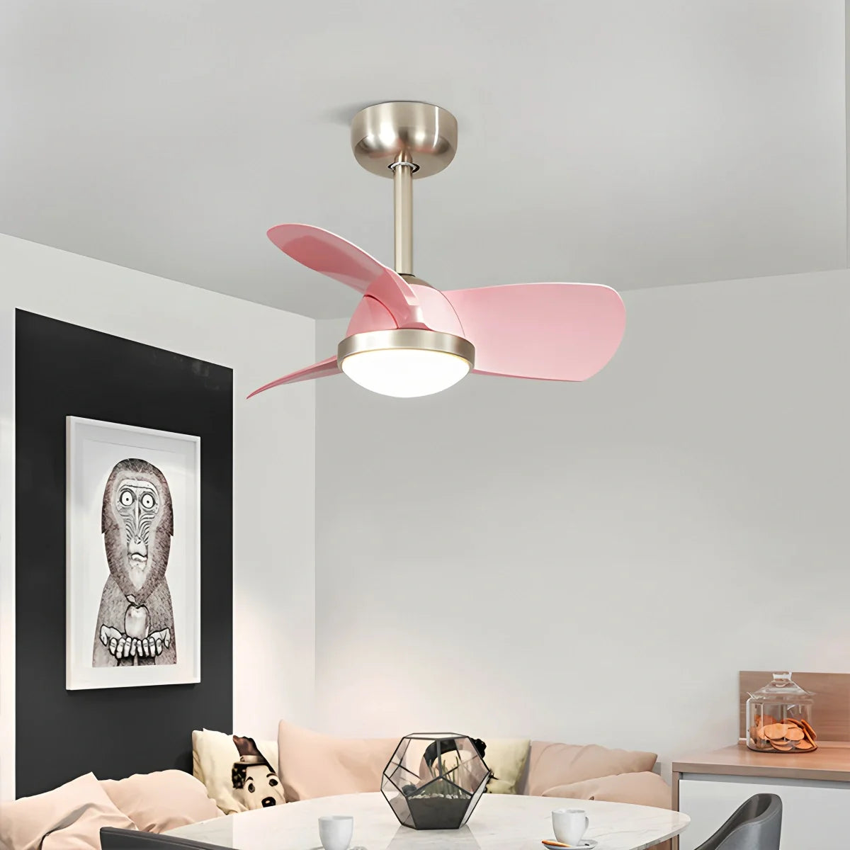 Einfache Deckenventilatorlampe für Kinderzimmer