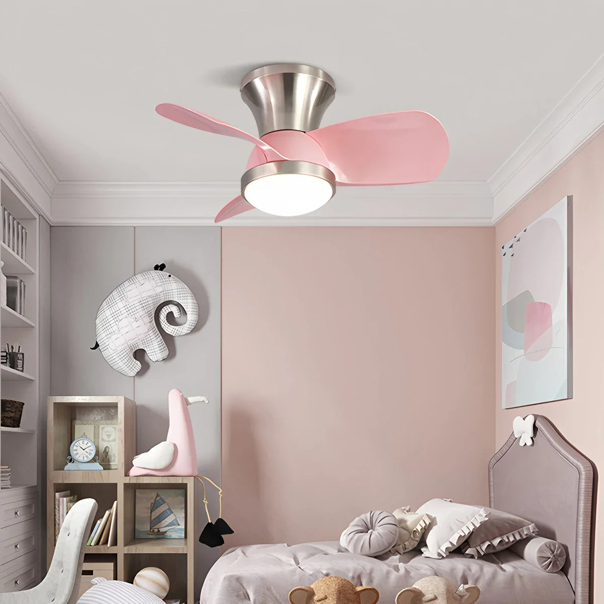 Einfache Deckenventilatorlampe für Kinderzimmer