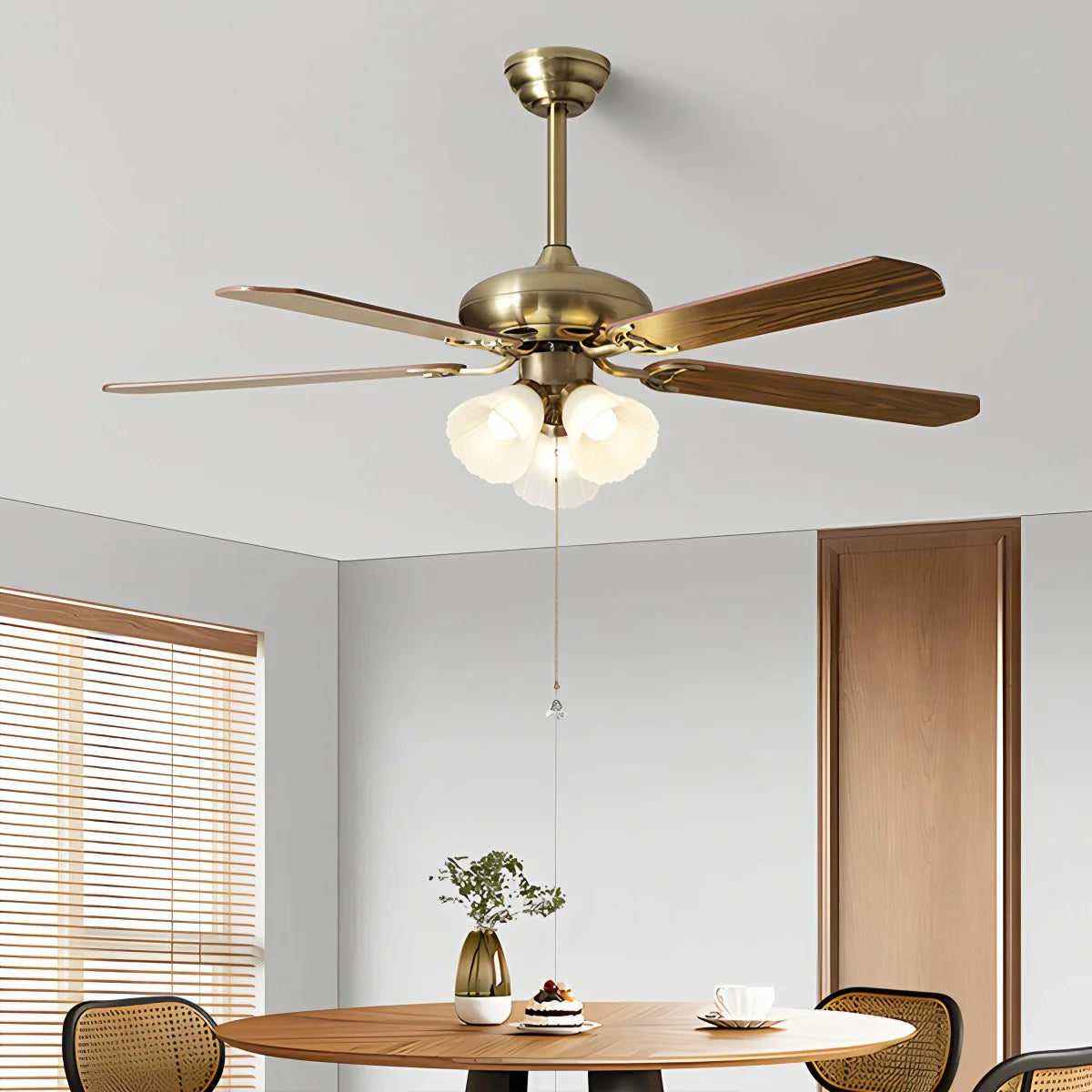 Amerikanische Retro Deckenventilatorlampe für Esszimmer