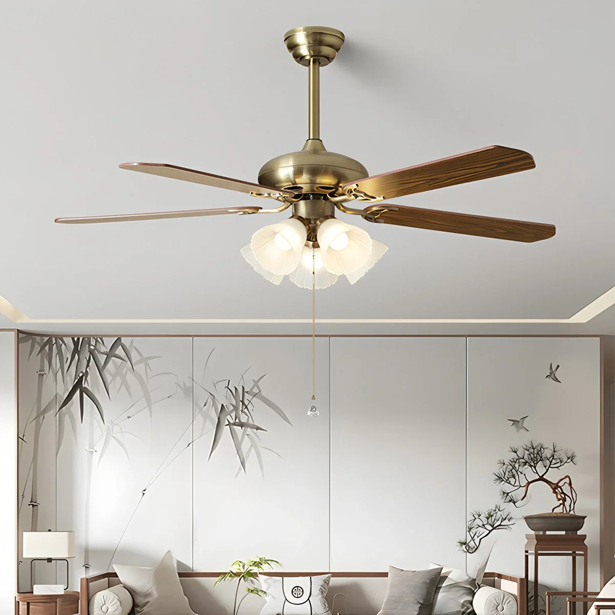 Amerikanische Retro Deckenventilatorlampe für Esszimmer