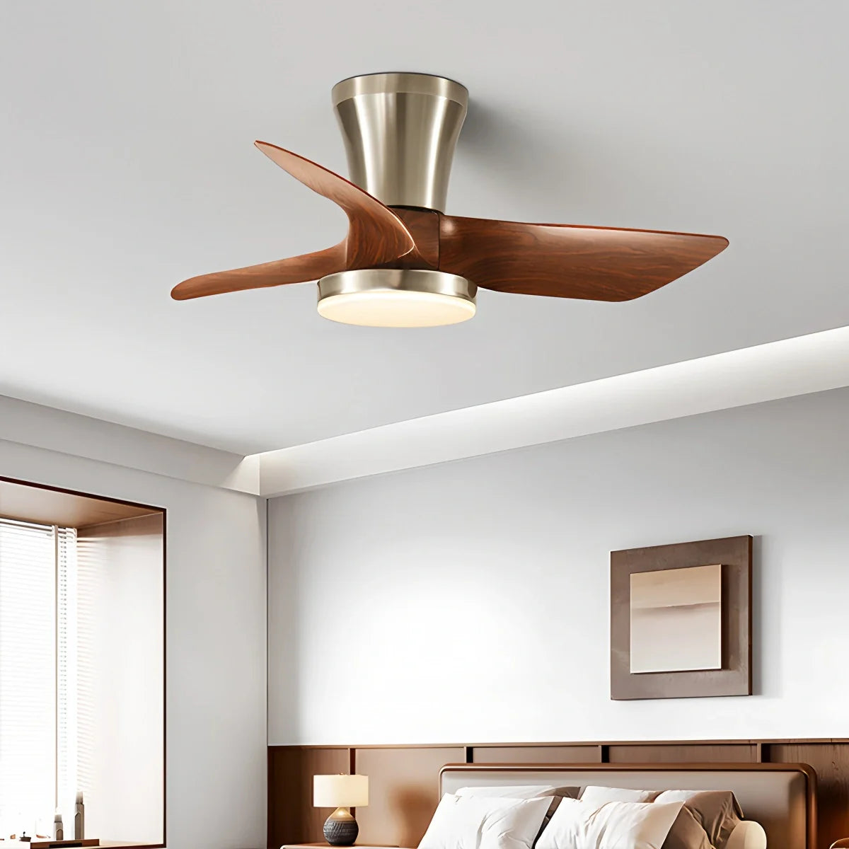 Nordische LED-Deckenleuchte mit Ventilator für das Wohnzimmer