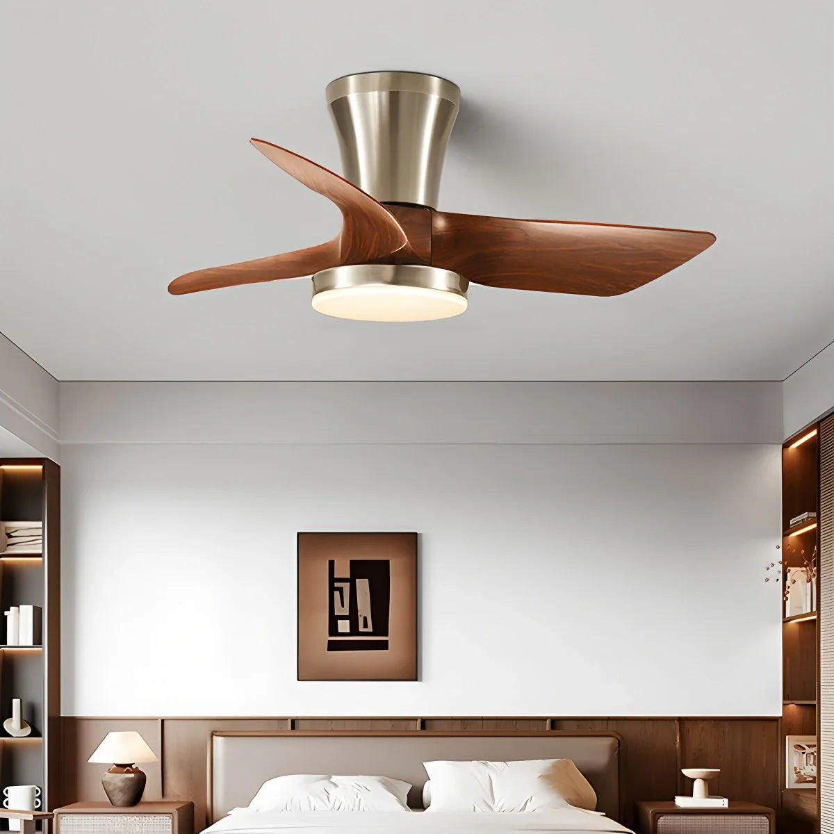 Nordische LED-Deckenleuchte mit Ventilator für das Wohnzimmer