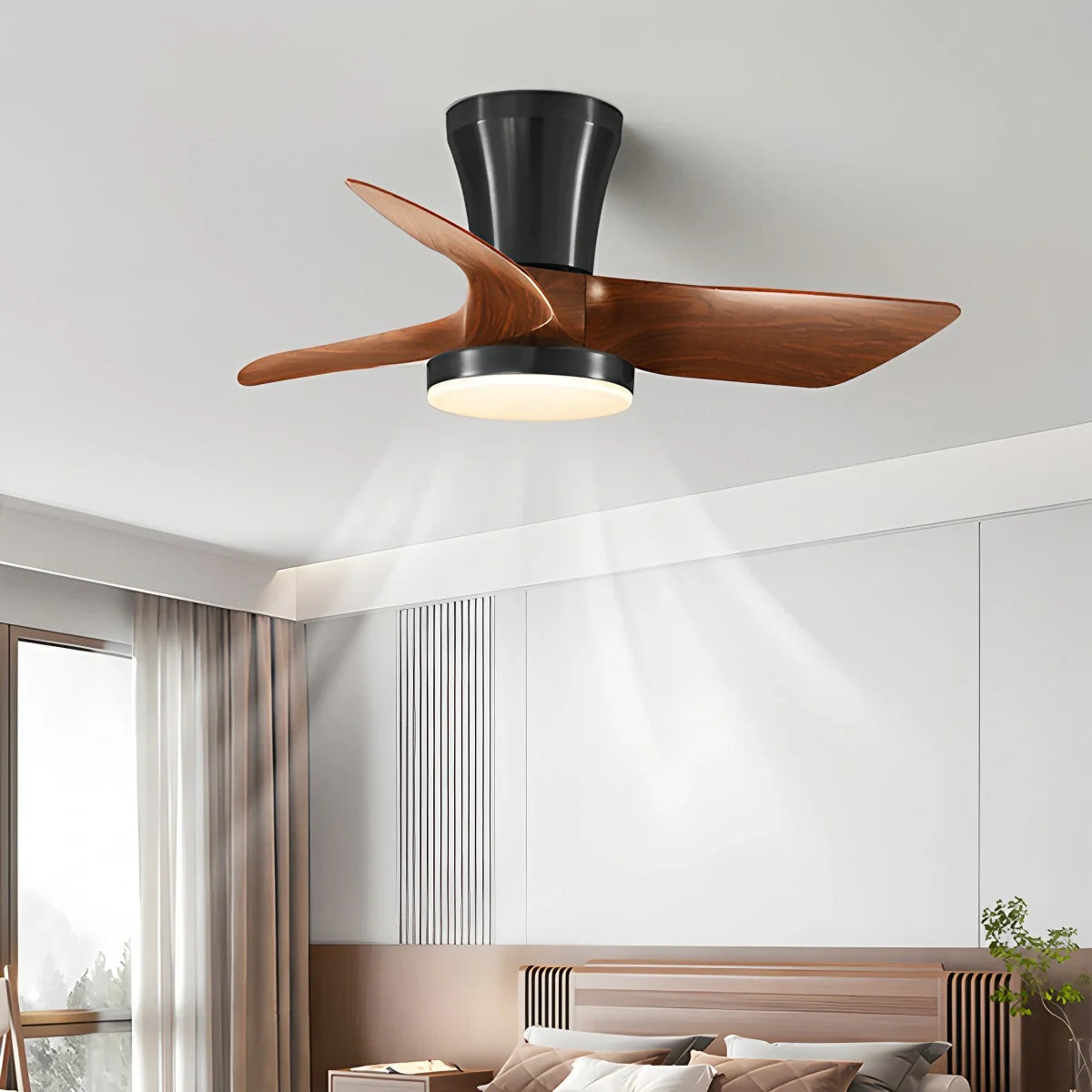 Nordische LED-Deckenleuchte mit Ventilator für das Wohnzimmer