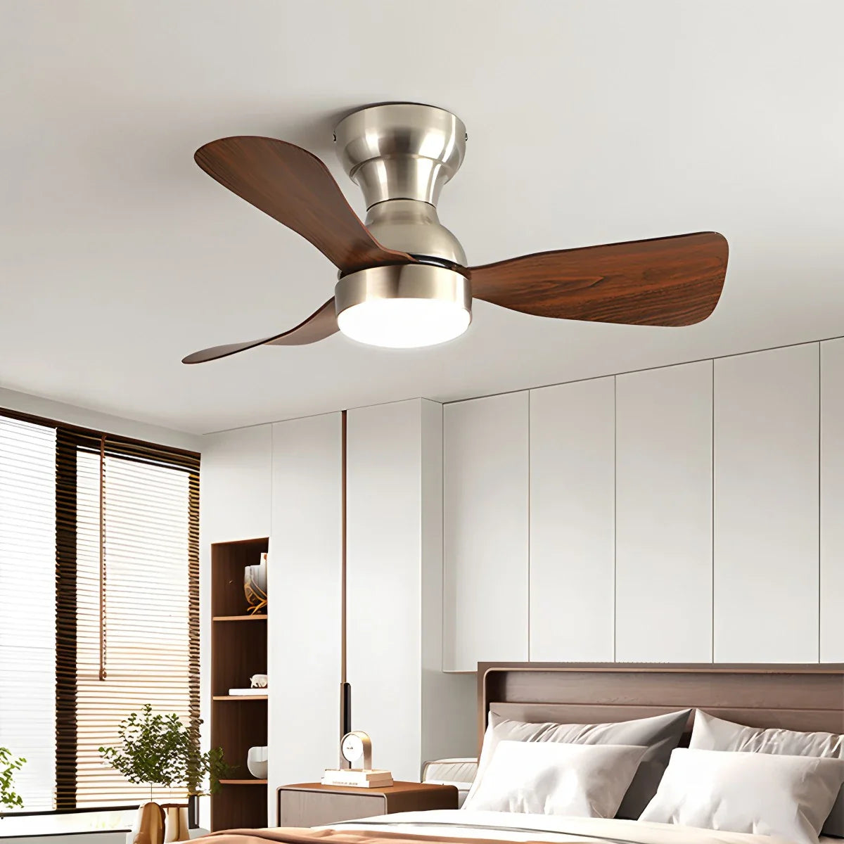Kleine Deckenventilatorlampe für den Innenbereich mit Fernbedienung