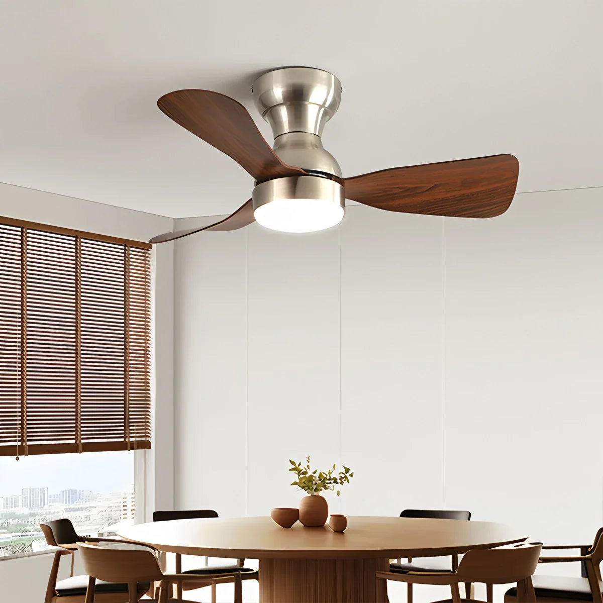 Kleine Deckenventilatorlampe für den Innenbereich mit Fernbedienung