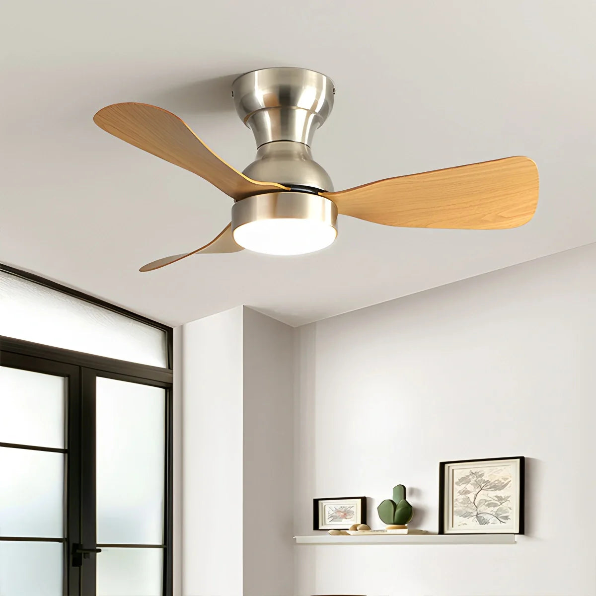 Kleine Deckenventilatorlampe für den Innenbereich mit Fernbedienung