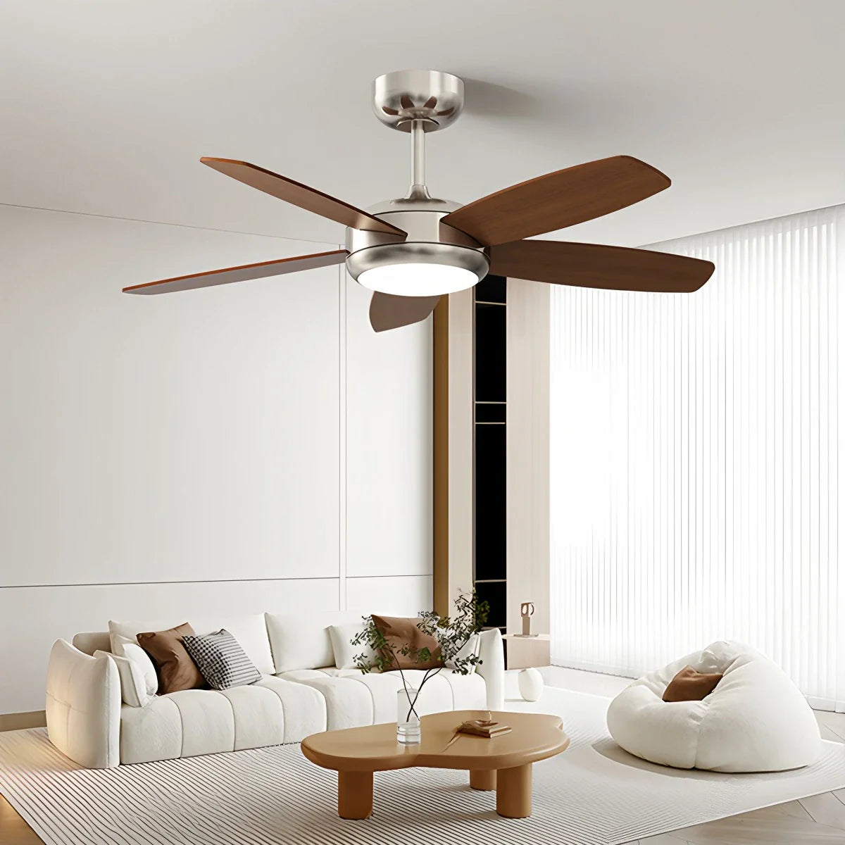 Deckenventilator-Leuchte im amerikanischen Retro-Stil mit 5 Flügeln