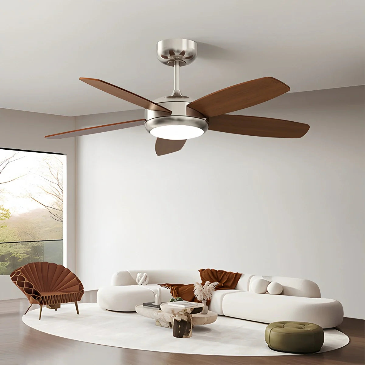 Deckenventilator-Leuchte im amerikanischen Retro-Stil mit 5 Flügeln