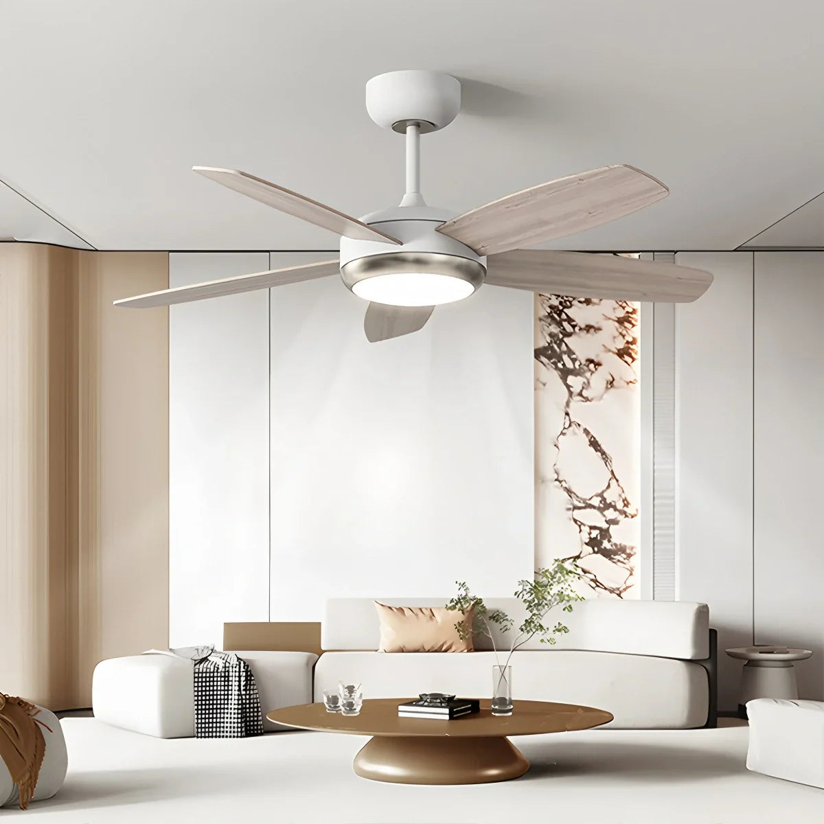 Deckenventilator-Leuchte im amerikanischen Retro-Stil mit 5 Flügeln