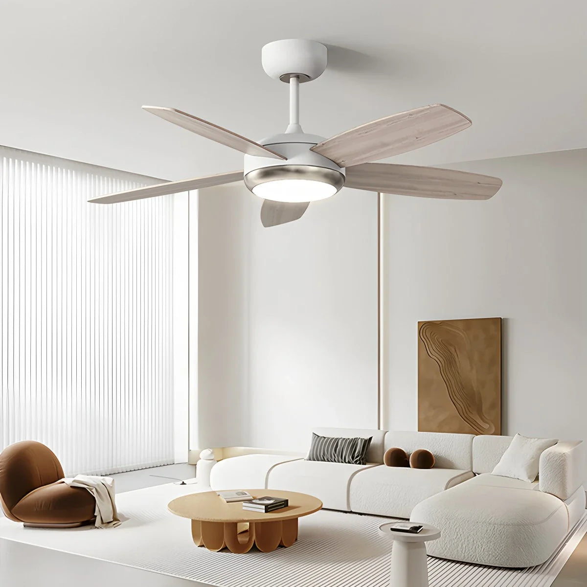 Deckenventilator-Leuchte im amerikanischen Retro-Stil mit 5 Flügeln