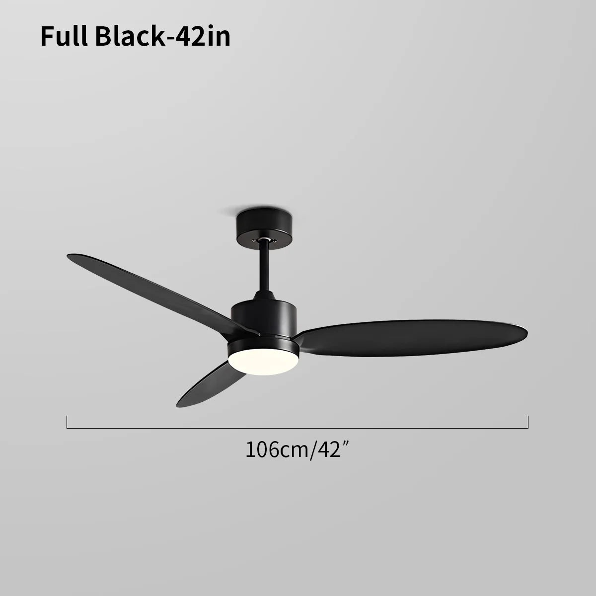 3-Blatt-Deckenventilator mit Licht für Schlafzimmer