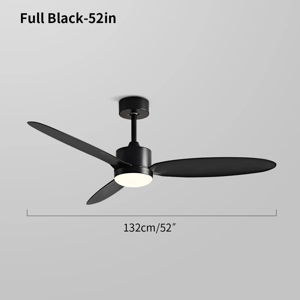 3-Blatt-Deckenventilator mit Licht für Schlafzimmer