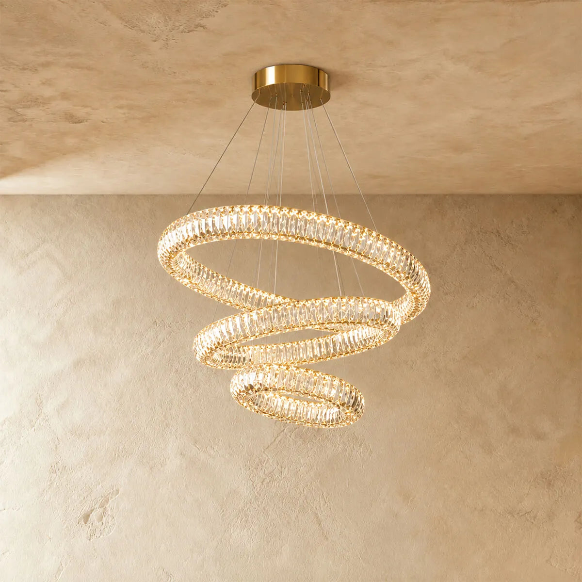 Gold Crystal Ring Chandelier