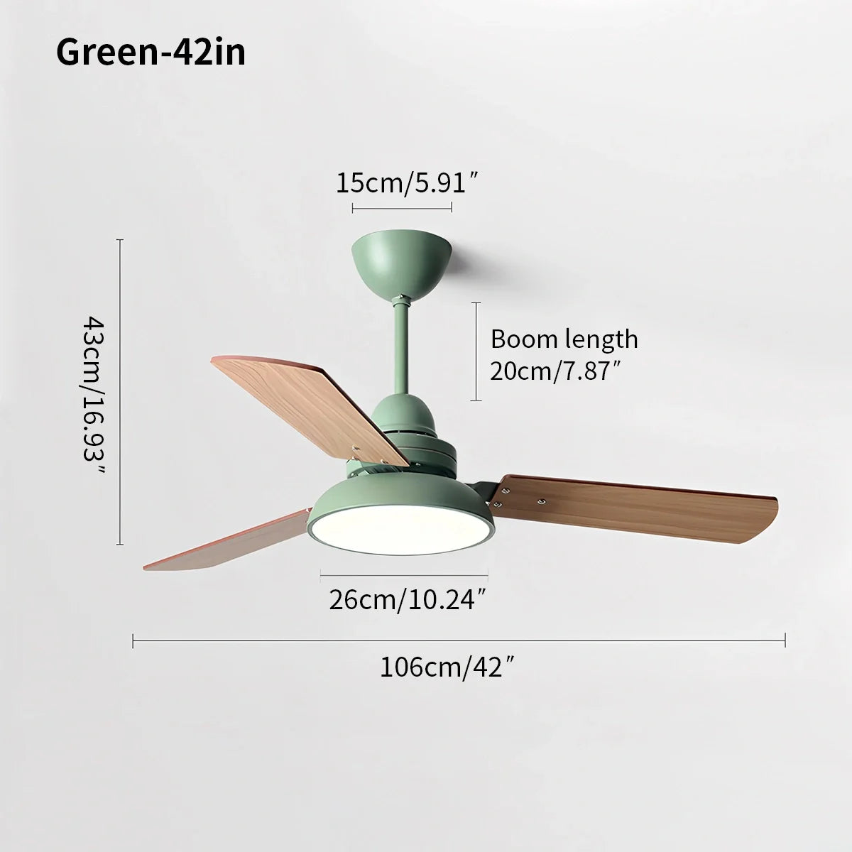 Moderne minimalistische Deckenleuchte mit dreiflügeligem Ventilator