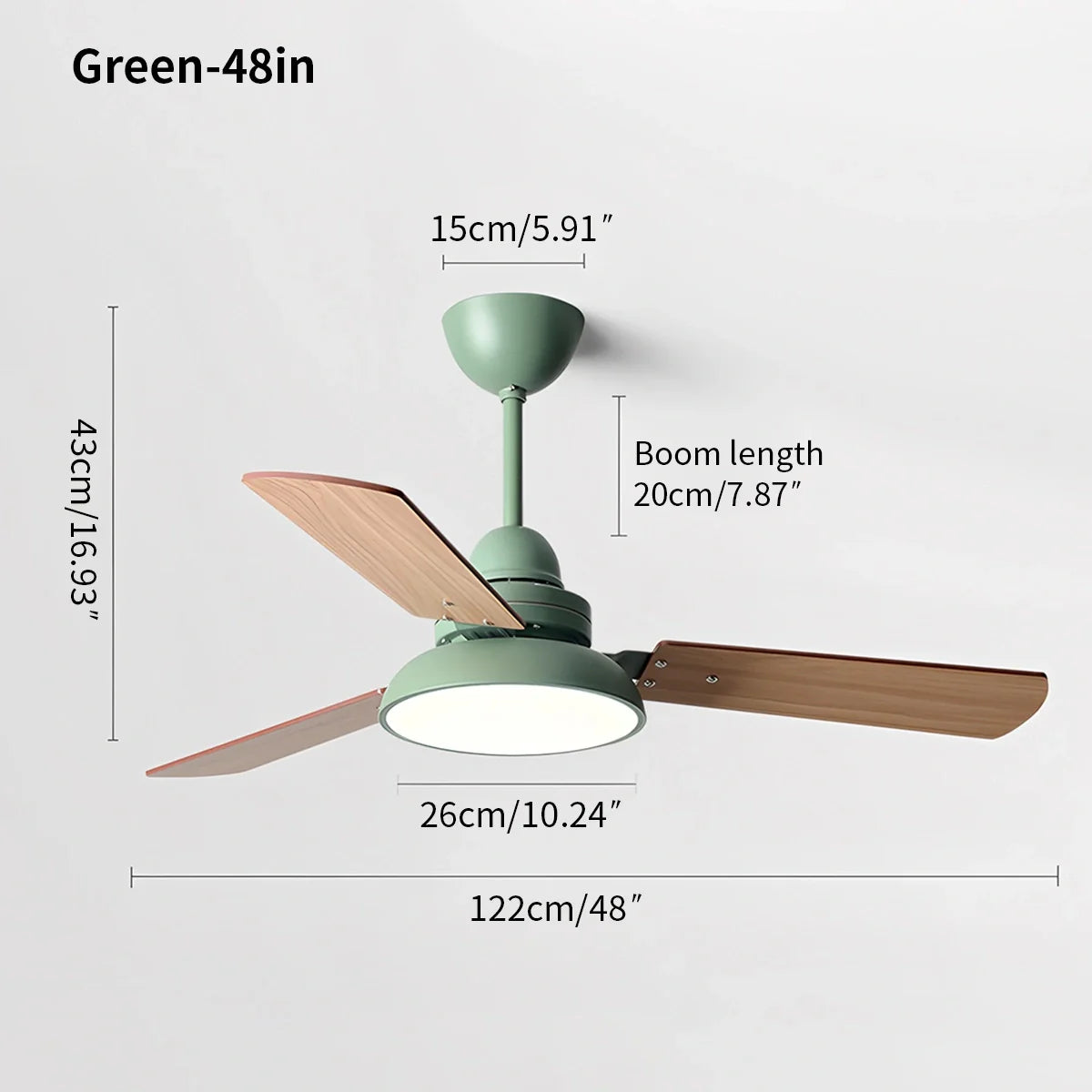 Moderne minimalistische Deckenleuchte mit dreiflügeligem Ventilator