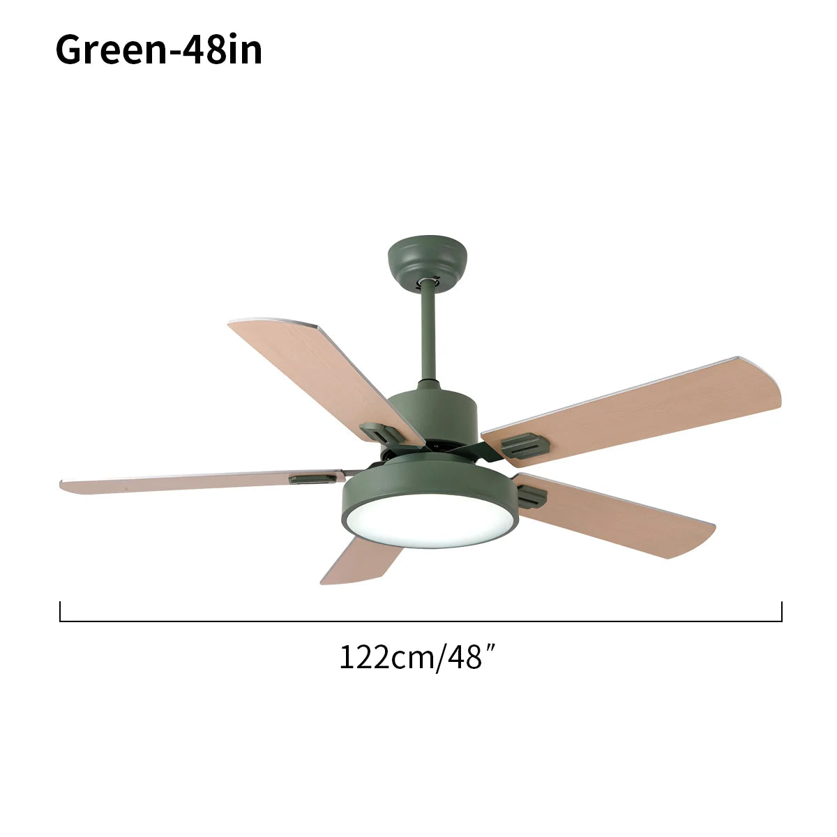 5-flügeliger Vintage-Deckenventilator mit Beleuchtung für das Wohnzimmer