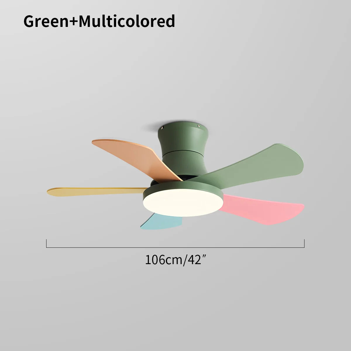 Skandi-Deckenventilator mit Licht, flaches Modell
