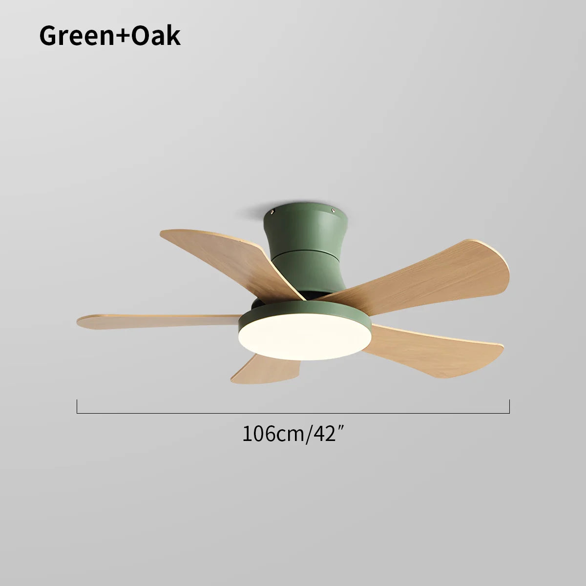 Skandi-Deckenventilator mit Licht, flaches Modell