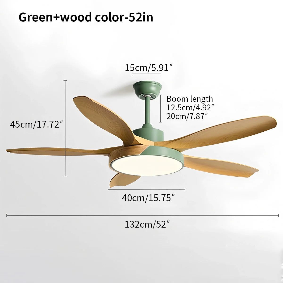 Deckenventilator mit Beleuchtung im skandinavischen Wohnzimmer-Stil