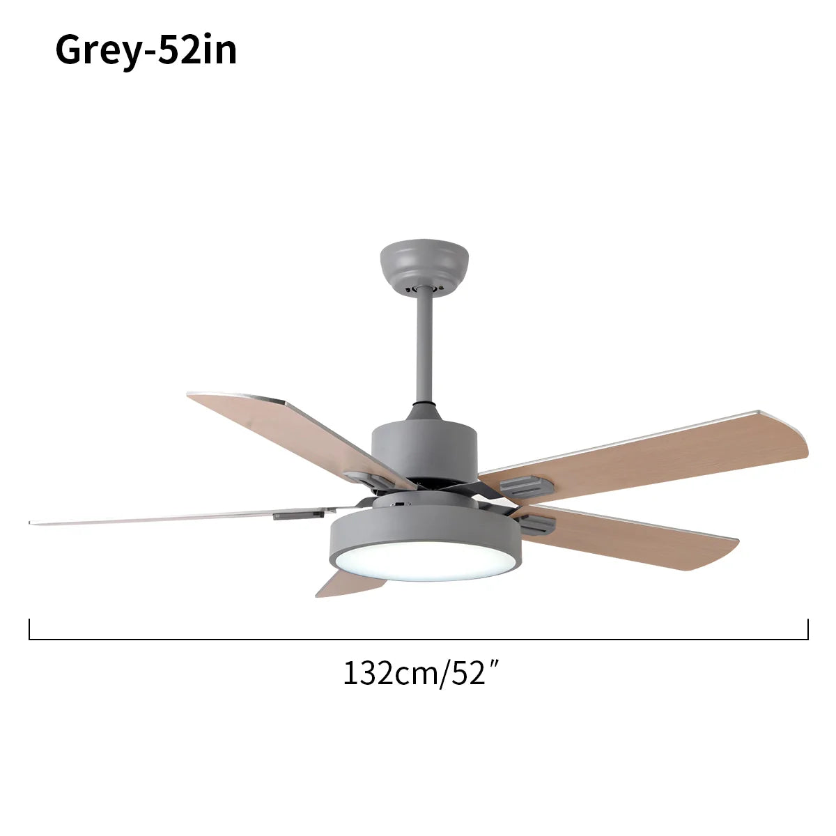 5-flügeliger Vintage-Deckenventilator mit Beleuchtung für das Wohnzimmer