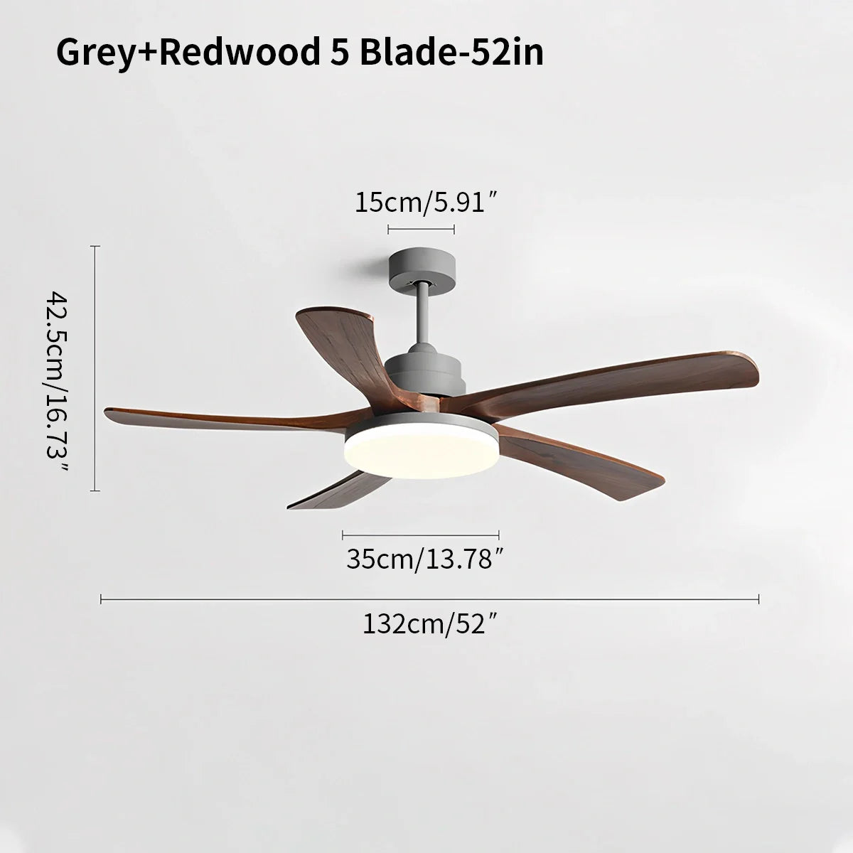 Deckenventilatorleuchte aus Holz für starke Winde