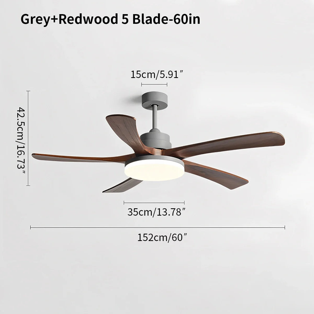 Deckenventilatorleuchte aus Holz für starke Winde