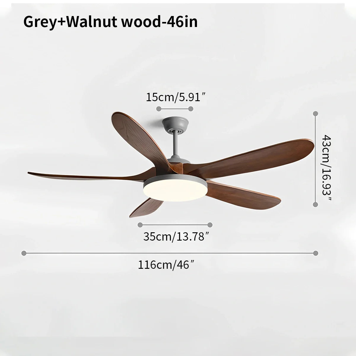 5-leaf Wood Ceiling Fan Light