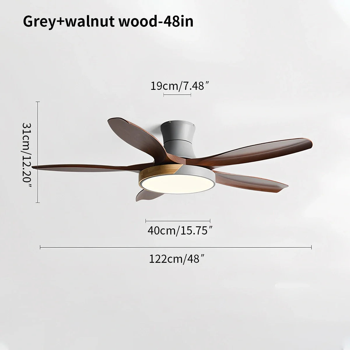 Nordic 5-Flügel LED Deckenventilator mit Beleuchtung