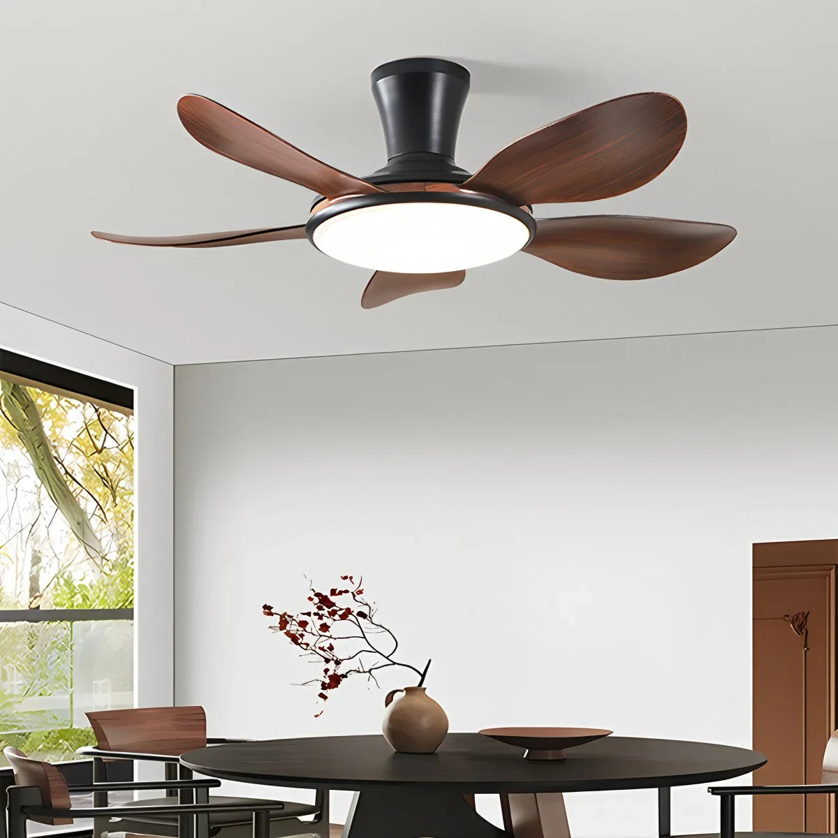 Leise ferngesteuerte LED-Deckenleuchte mit Ventilator