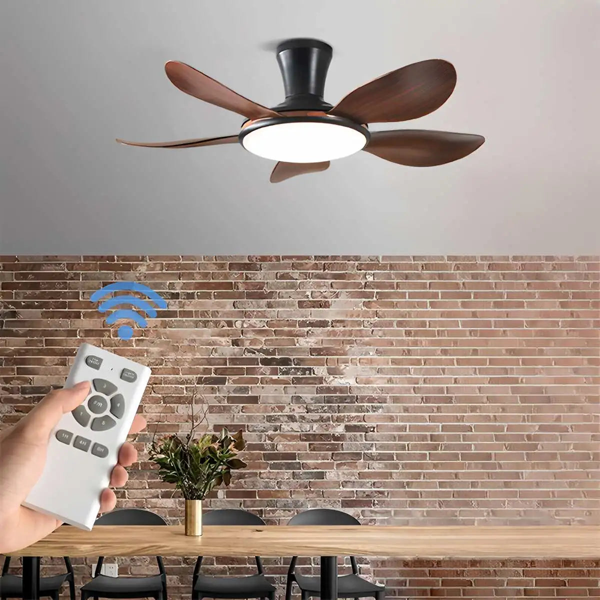 Leise ferngesteuerte LED-Deckenleuchte mit Ventilator