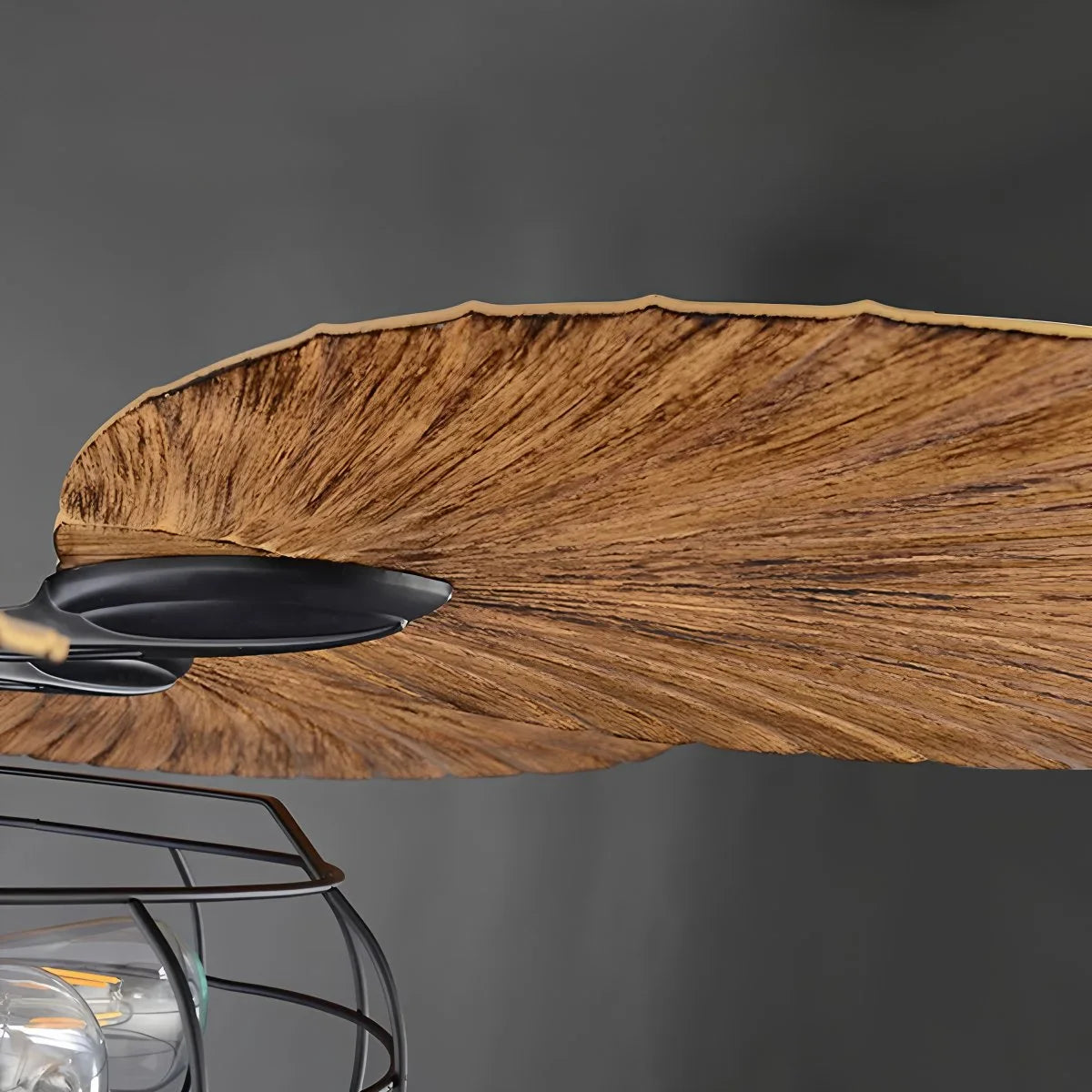 Industrielle tropische Palmenblätter Deckenventilatorleuchte