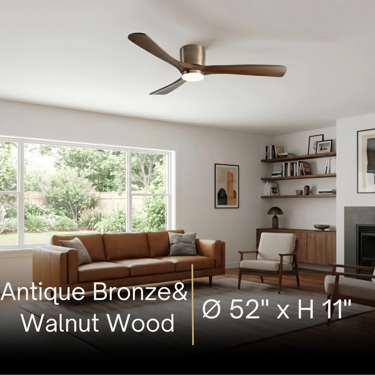 Lunara Nordic Ceiling Fan Light – Wood Clean Lines Quiet Airflow for Living Room/Bedroom