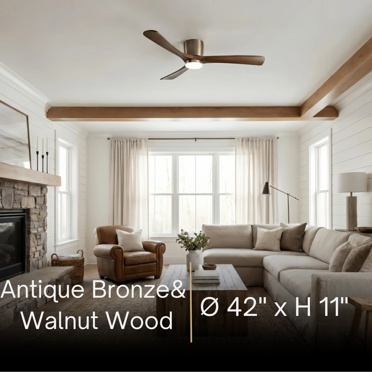 Lunara Nordic Ceiling Fan Light – Wood Clean Lines Quiet Airflow for Living Room