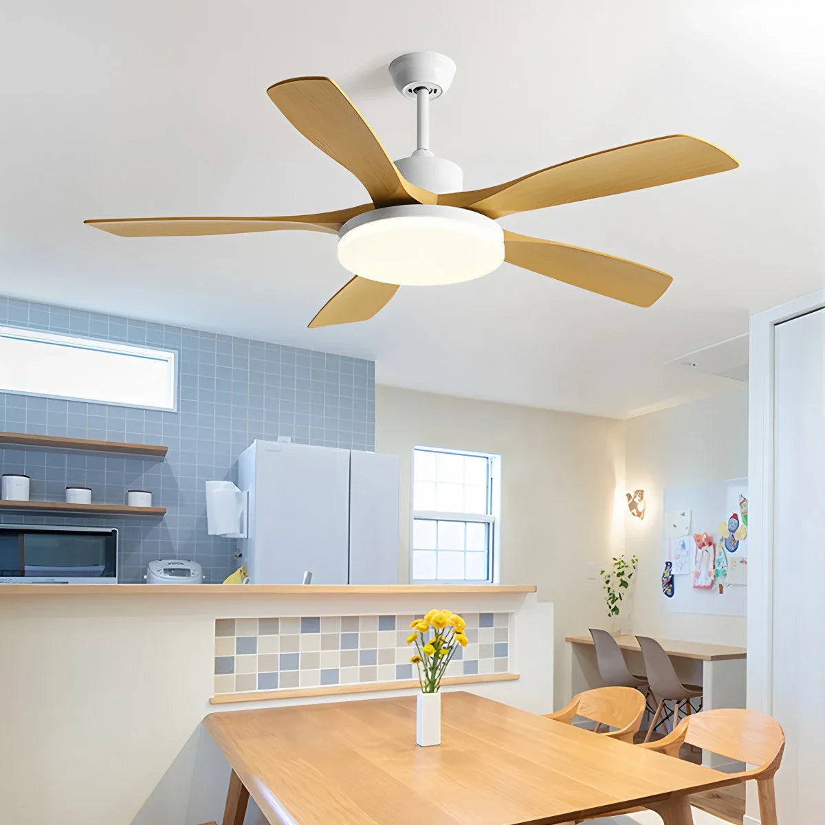 Wohnzimmer Deckenventilator mit 6 Flügeln und Beleuchtung