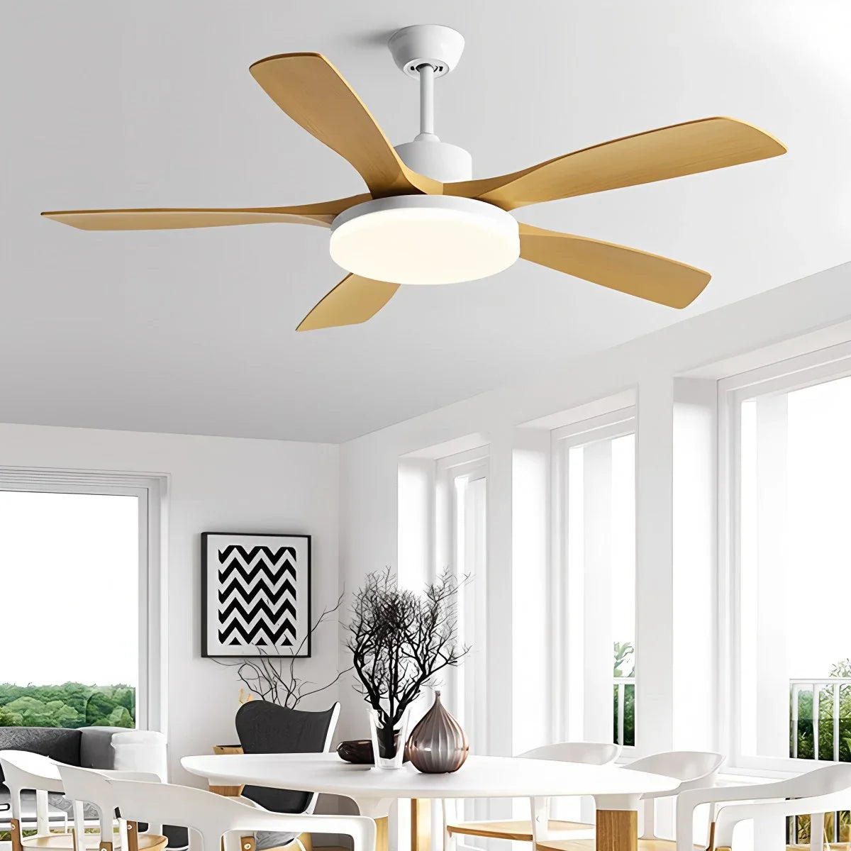 Wohnzimmer Deckenventilator mit 6 Flügeln und Beleuchtung