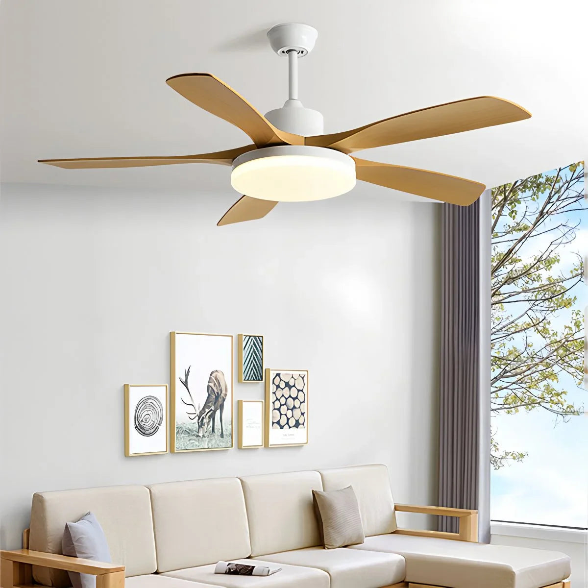 Wohnzimmer Deckenventilator mit 6 Flügeln und Beleuchtung