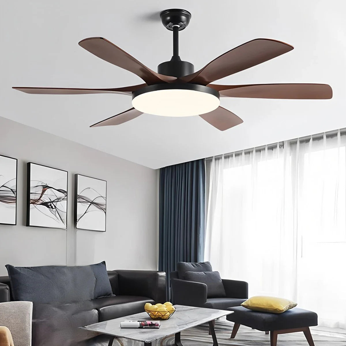 Wohnzimmer Deckenventilator mit 6 Flügeln und Beleuchtung