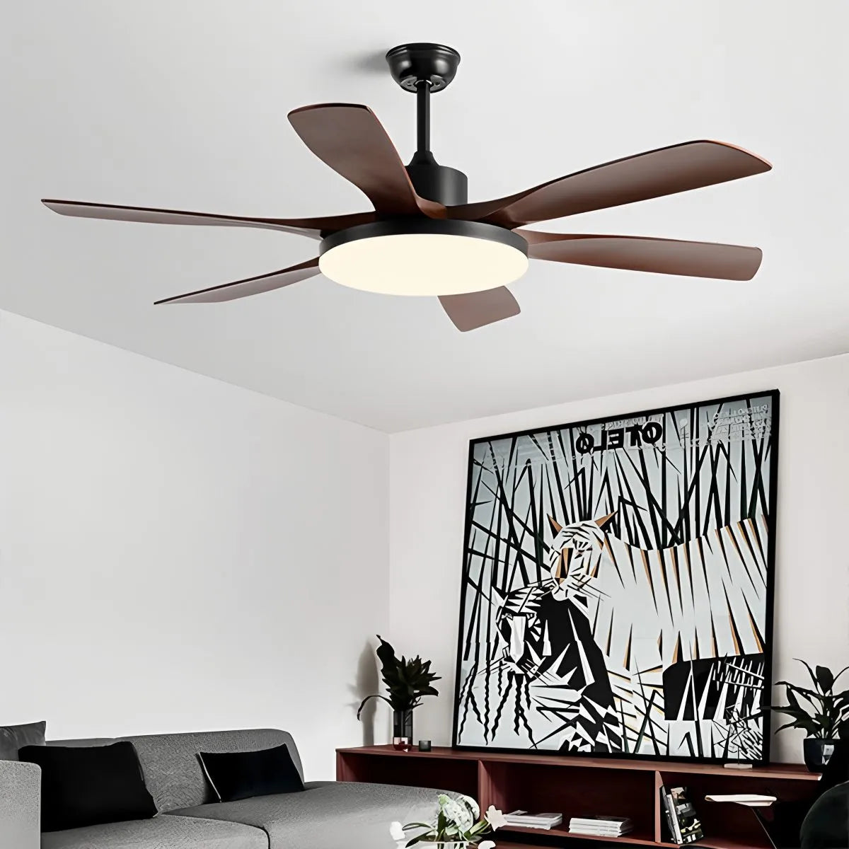 Wohnzimmer Deckenventilator mit 6 Flügeln und Beleuchtung
