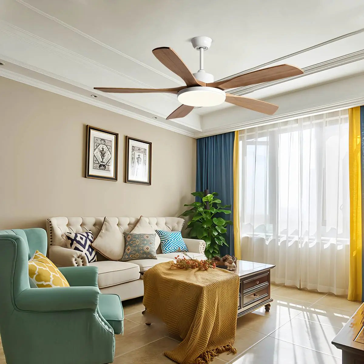 Wohnzimmer Deckenventilator Minimalistisch mit Beleuchtung