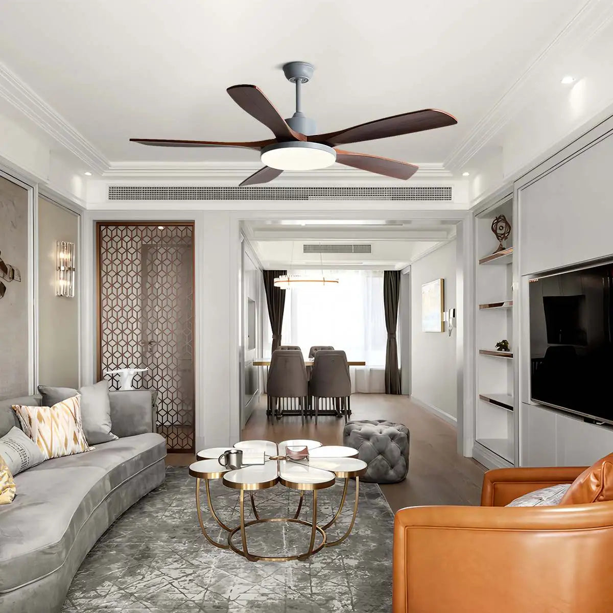 Wohnzimmer Deckenventilator Minimalistisch mit Beleuchtung
