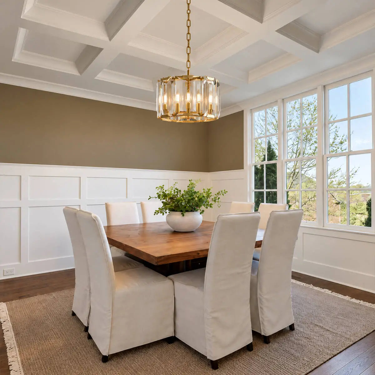 Luxury Brass Crystal Pendant Light